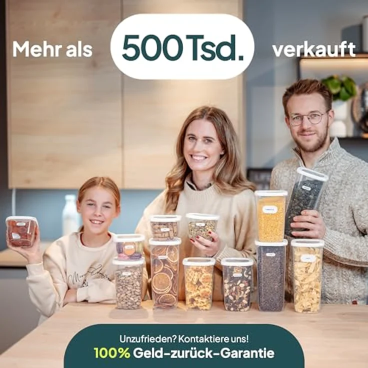 UANDU Vorratsdosen mit Deckel Luftdicht Set, BPA frei, 24 Mix/Weiß – Bild 6