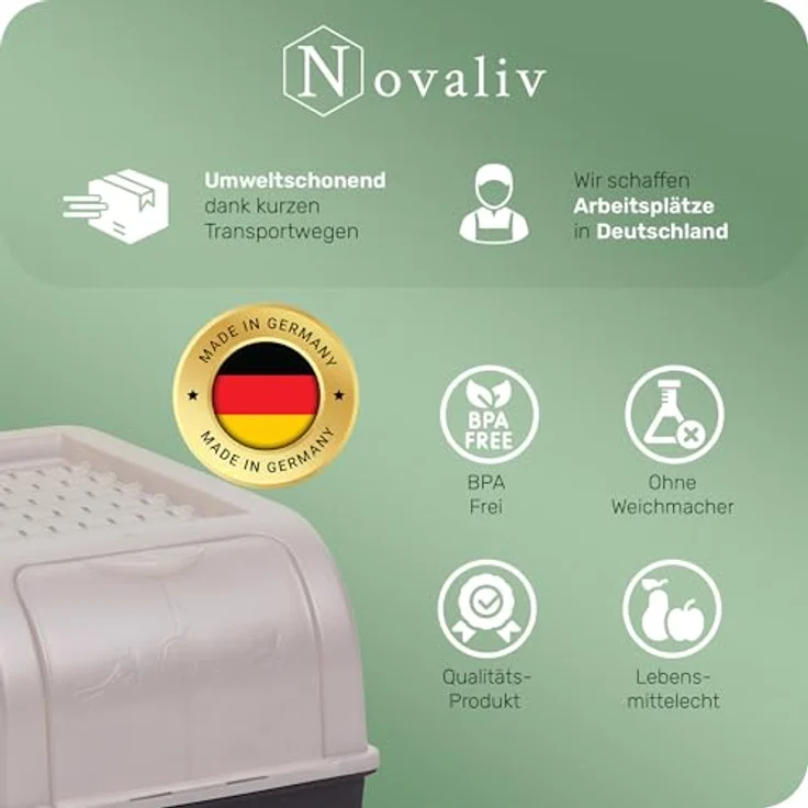 Novaliv Gemüsebox Set 2x Mittel, 5L perlmut, stapelbare Vorratsdosen für Obst und Gemüse, ideal als Kartoffel-, Zwiebel- und Knoblauchbox – Bild 5