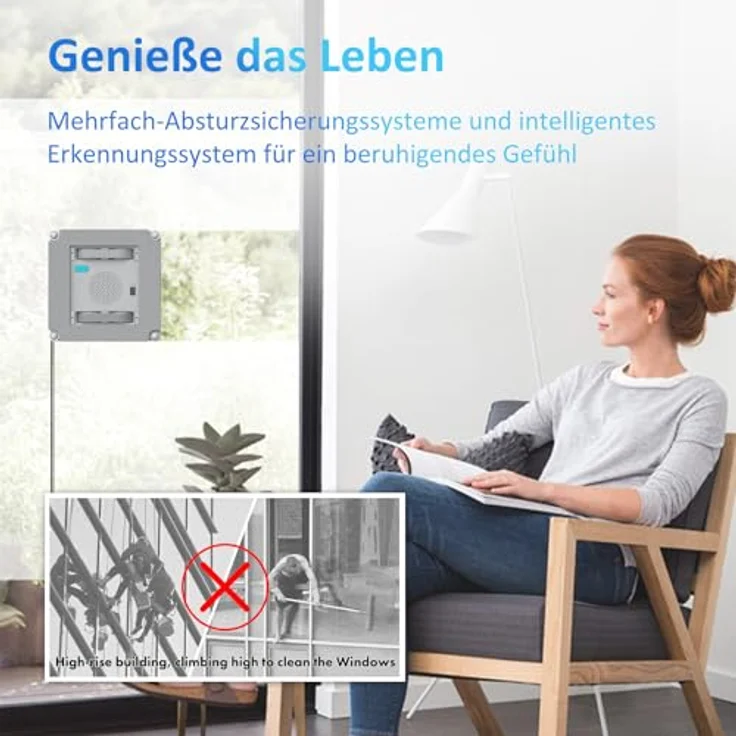 Mamibot W120-DP Fensterputzroboter, Sprühfunktion, intelligente Pfadplanung, doppelter Kreuz-Wasserstrahl, Fern- und App-Steuerung, blau – Bild 6