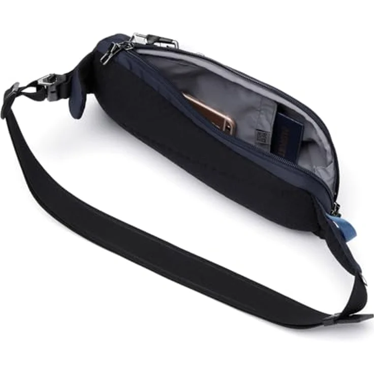 Pacsafe Vibe 150 Umhängetasche RFID, kompakte Handtasche mit Anti-Diebstahl-Funktionen, 16 cm, Blau – Bild 5