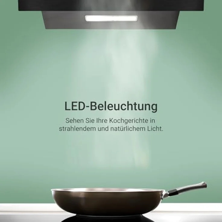 KKT KOLBE VTH6004S Dunstabzugshaube 60 cm, Kopffrei, Schwarz Glas, LED-Beleuchtung, Energieeffizienzklasse A+++ – Bild 4