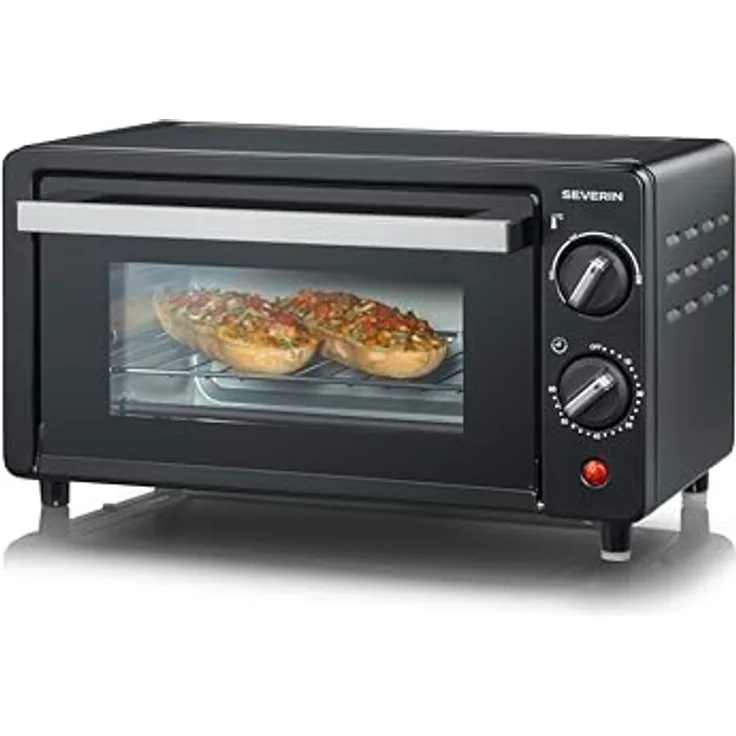 Severin Minibackofen TO 2062, Kompakter 9-Liter Toastofen mit Timer bis 60 Minuten und Temperaturregelung von 100 °C bis 220 °C