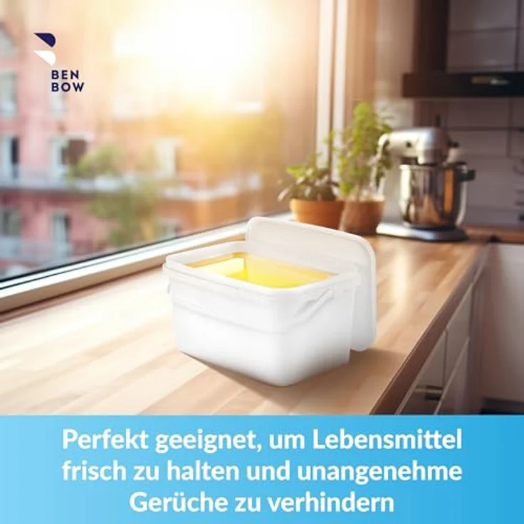 BenBow Rechteckiger Eimer mit Deckel 5L, Weiß BSR-, Luftdicht, Lebensmittelecht, BRC-, auslaufsicher – Bild 3