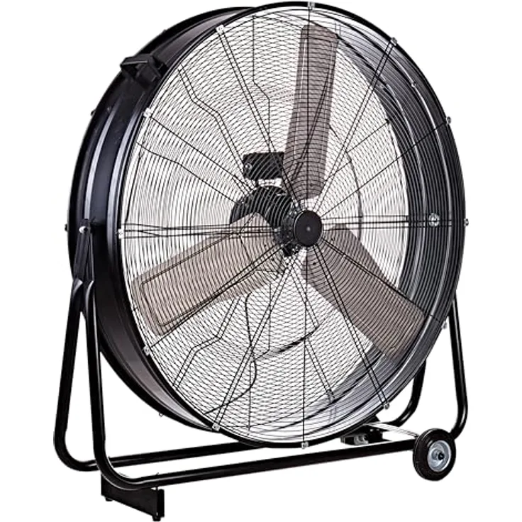 Be Cool BCIWM90CM Bodenventilator 90cm, 400W Industrie-Windmaschine mit 2 Geschwindigkeitsstufen, Schwarz