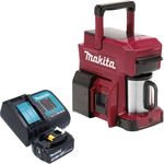 Makita DCM501 Star Akku Kaffeemaschine 12V/18V Rot, 5,0 Ah Akku & Ladegerät, ideal für mobile Anwendung