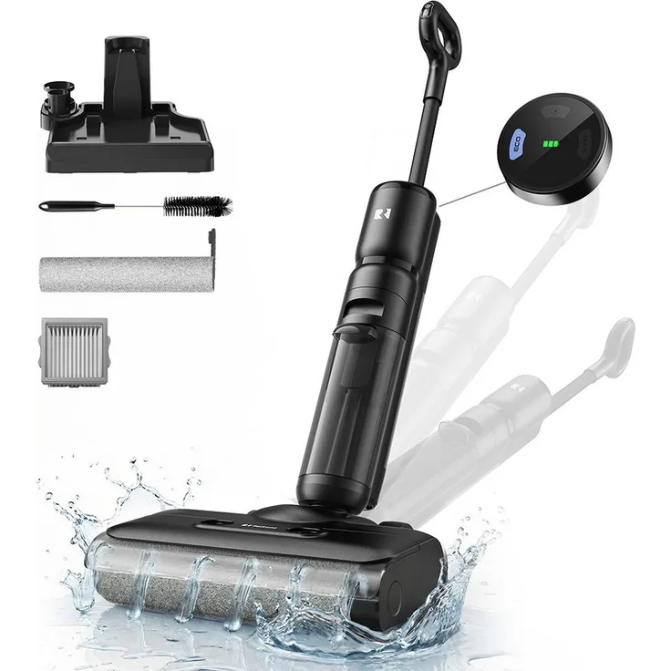 redroad Nass-Trocken-Akkusauger 2026, 18.000 Pa Saugleistung, 250 W, 1,2" OLED-Display, Selbstreinigung, HEPA-Filter, kabellos