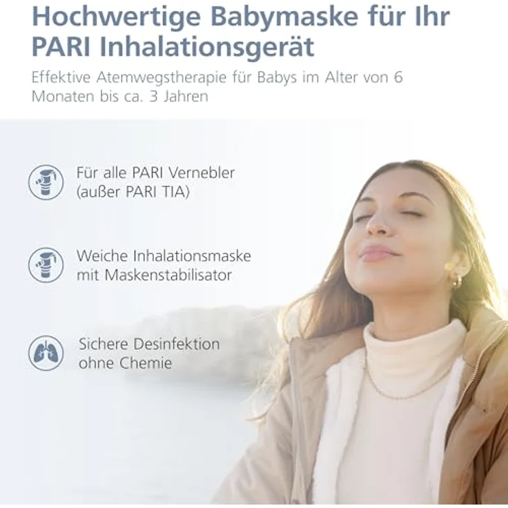 PARI Babymaske soft mit Maskenstabilisator - Spiggy Inhalationsmaske für Babys – Vernebler Maske für Ihr Inhalationsgerät – PARI BOY Zubehör – Bild 3
