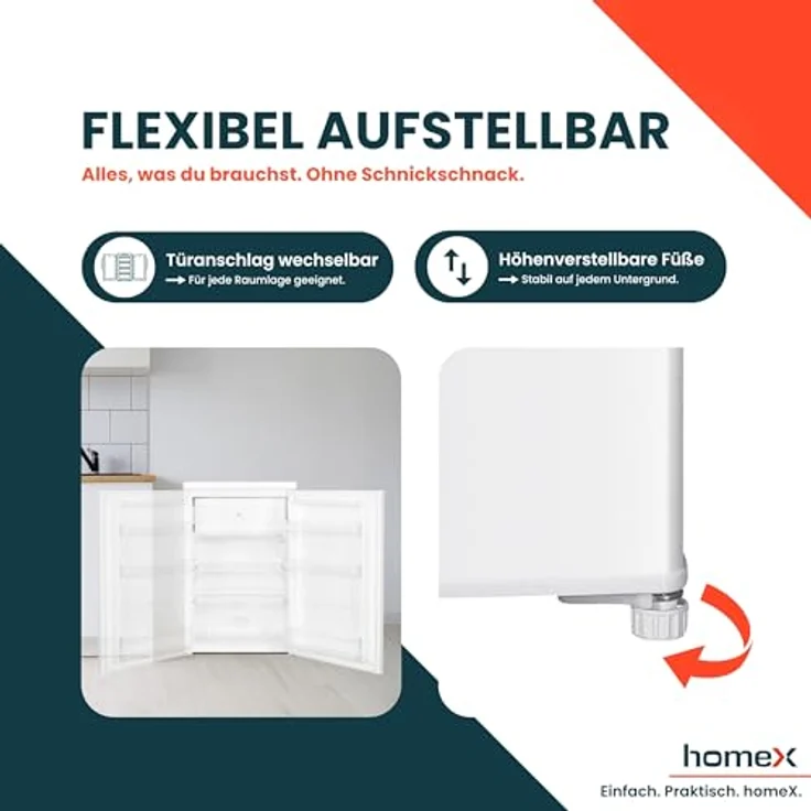 homeX CS1091E-W Kühlschrank mit Gefrierfach, Mini Kühl-Gefrierkombination 109 Liter, freistehend, 4-Sterne Gefrierfach, weiß – Bild 8