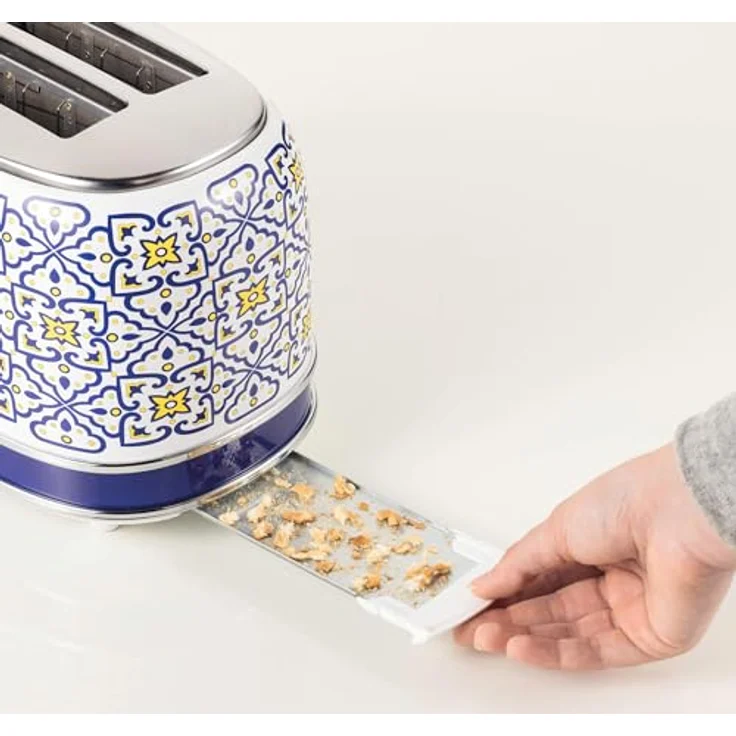 Ariete Toaster 156, Capri - Mediterraner Stil, 6 Bräunungsstufen, 2 Scheiben gleichzeitig, Krümelschublade, automatischer Auswurf – Bild 3