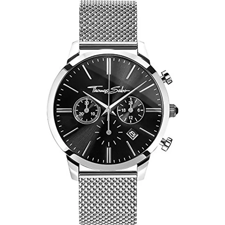 Thomas Sabo Herren Armbanduhr Rebel Spirit Chrono Chronograph Quarz Edelstahl WA0245-201-203-42 MM