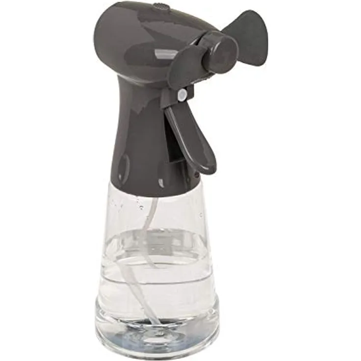 Ventilator mit Sprühflasche, ca. 22 cm, aus Kunststoff, batteriebetrieben, 2 farbig sortiert