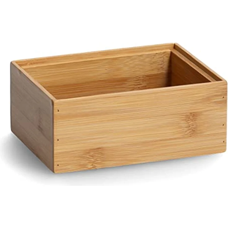Zeller 13318 Ordnungsboxen-Set, 2-tlg., Bambus, ca. 14,5 x 11 x 10 cm, stapelbares Box-Set für Haushalt, Büro und Bad – Bild 3