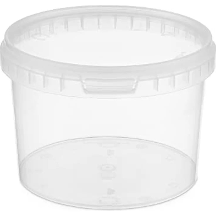 BenBow Eimer mit Deckel 0,5l transparent 5X 0,5 Liter - lebensmittelecht, stabil, luftdicht - auslaufsicher, geruchsneutral - Aufbewahrungsbehälter aus Kunststoff - leer – Bild 4