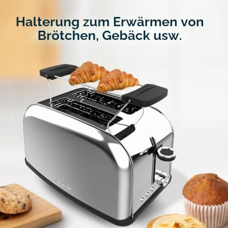 Cecotec Toastin' time 850 Inox Lite, Doppelter Kurzschlitztoaster für 2 Scheiben, 850 W, Edelstahl mit 7 Bräunungsstufen und automatischem Pop-up-Mechanismus – Bild 6