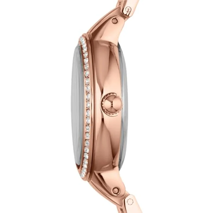 Fossil Damenuhr Virginia ES3284, Quarzwerk, 30mm Rose Gold Edelstahlgehäuse mit silbernem Zifferblatt und Edelstahlarmband, wasserdicht bis 50m – Bild 3
