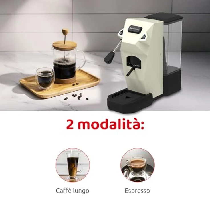 Melchioni Pad Kaffeemaschine, 15 Bar, 550W, 1L, Espresso & Lungo, einfache Bedienung – Bild 3
