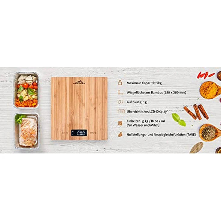 ETA Küchenwaage Digital Bambi - LCD Display, Kapazität 5kg – Bild 2