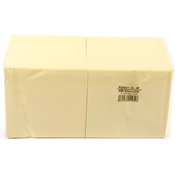 Funny Zelltuchservietten | 33 x 33 cm, 1/4 Falz, 3-lagig, creme | 4er Pack (4 x 250 Stück) – Bild 2