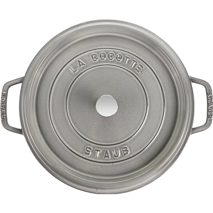 Staub 40509-862-0 Cocotte-Bräter, rund mit Deckel 30 cm, 8,35 L, mit mattschwarzer lierung im Inneren des Topfes, graphitgrau – Bild 3