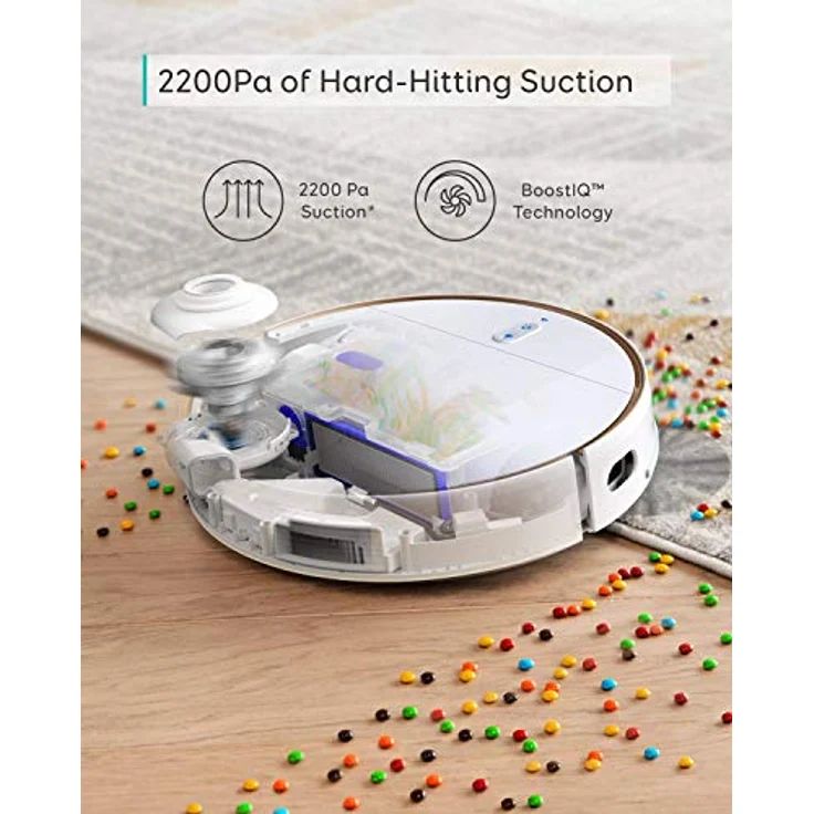 Eufy RoboVac L70 Sauroboter mit Wischfunktion, 150 min Akkubetrieb, Lasernavigation, App- und Sprachsteuerung, weiß – Bild 3