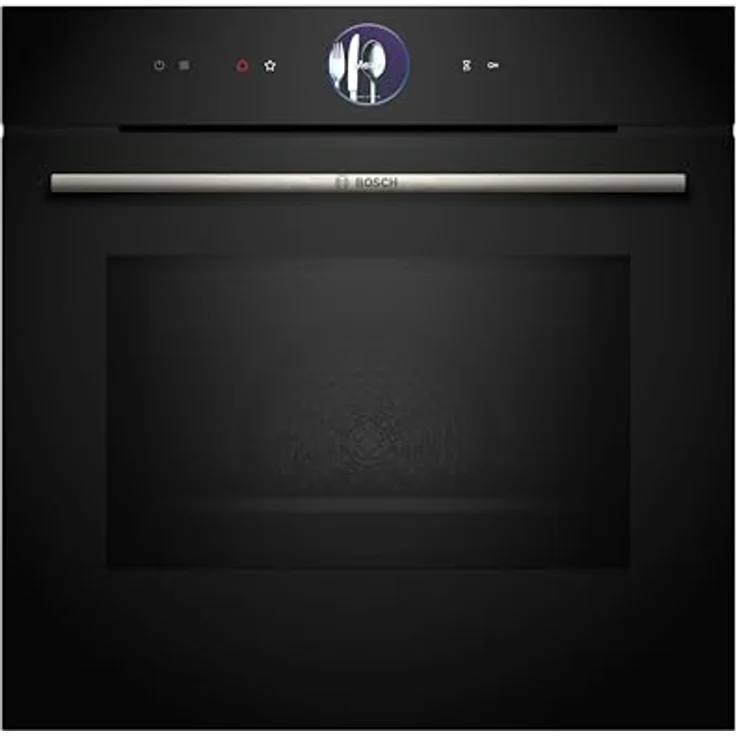 Bosch HMG7361B1, Serie 8 smarter Einbau-Backofen mit Mikrowellenfunktion, Made in Germany, Schwarz, Air Fry, Digitaler Bedienring, Touchdisplay, Automatikprogramme, Reinigungsunterstützung – Bild 1