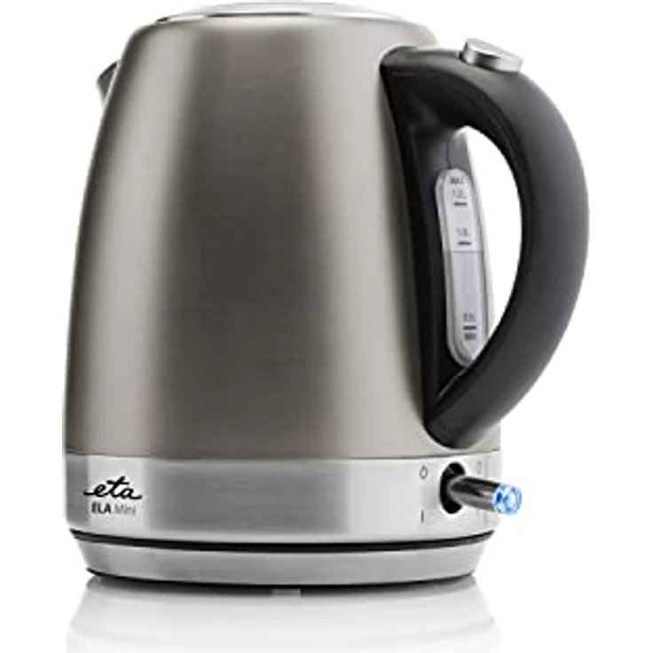 Eta Ela Mini Wasserkocher, 2100W, 1,2 Liter, Wasserstandsanzeige, Deckelöffnung per Knopfdruck, verdecktes Heizelement, Kabelaufwicklung, Kalkfilter, Edelstahl, graz – Bild 2