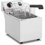Royal Catering Fritteuse Elektro-Fritteuse RCEF 08EB (8 L, 3.200 W, Temperaturbereich: 50-200 °C, Kaltzone, mit Deckel)