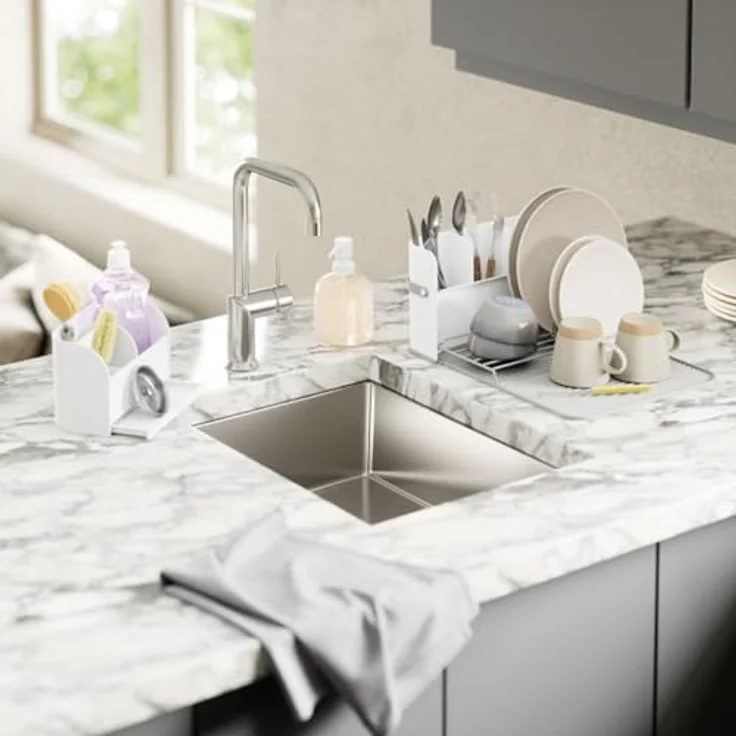 Umbra Trockenständer Sling, platzsparendes Abtropfgestell in Weiß/Grau – Bild 6