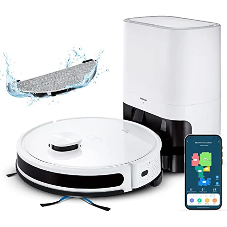 MEDION Saugroboter mit Absaugstation und Wischfunktion X20 SW+ (Lasernavigation, Starke 3000Pa Saugkraft, 2in1 Roboterstaubsauger, präzise Kartenerstellung, Go & No Go Bereiche, mehrere Etagen) – Bild 1