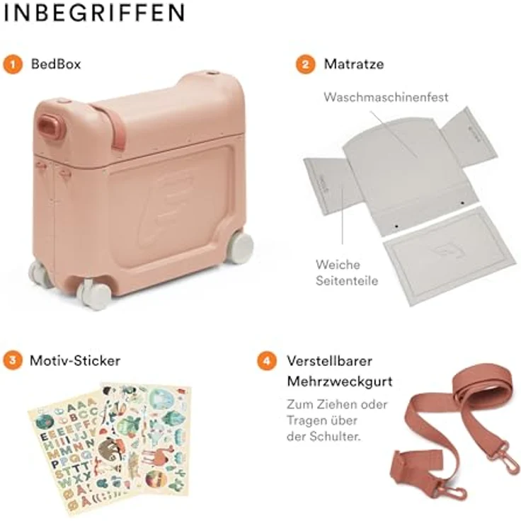 Stokke Kinderkoffer JetKids BedBox Aufsitzkoffer mit Bettfunktion, 4 Rollen, Als Handgepäck zulässig – Bild 5