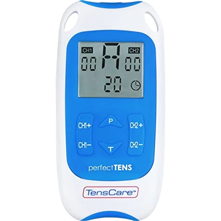 TensCare Perfect TENS, TENS-Gerät zur Schmerzlinderung mit 2 Kanälen, 8 voreingestellten Programmen und automatischer Impulsregulierung – Bild 1