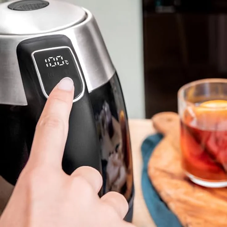 Cecotec ThermoSense 400 VisionLight, Elektrischer Wasserkocher mit Digitalanzeige, 1,7 Liter, 2200 W, 7 Temperaturstufen, Touchscreen, Edelstahl und Glas innen, 360º Basis – Bild 4