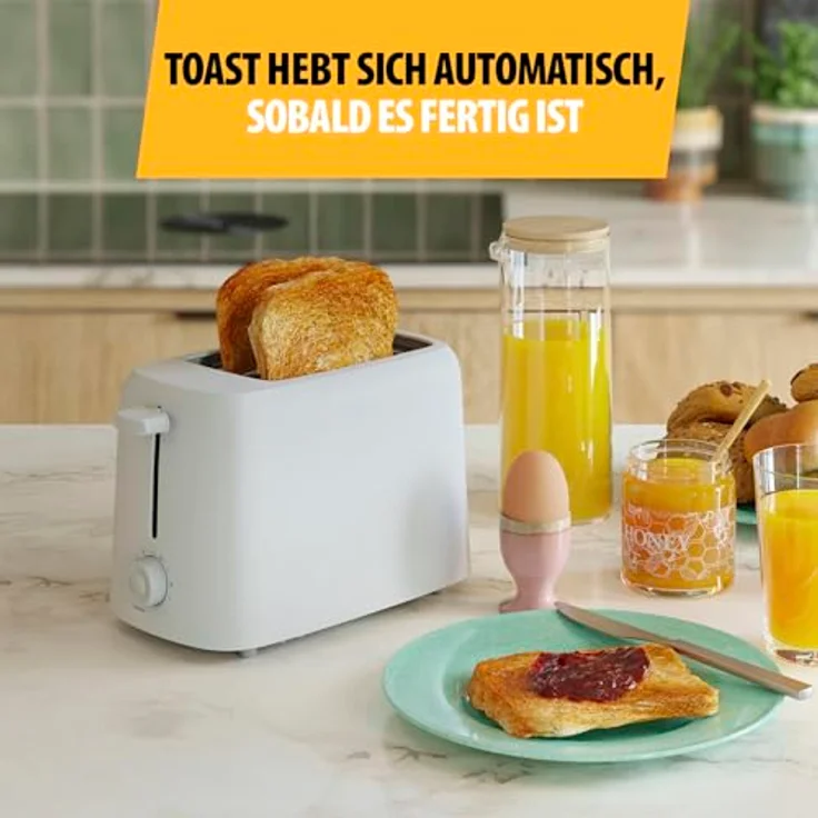 Tristar Toaster BR-1061, 2 Scheiben, 650W, 6 Bräunungsstufen, Auftauen-, Aufwärm- und Stoppfunktion, automatische Abschaltung, Krümelschublade, Brötchenaufsatz – Bild 3