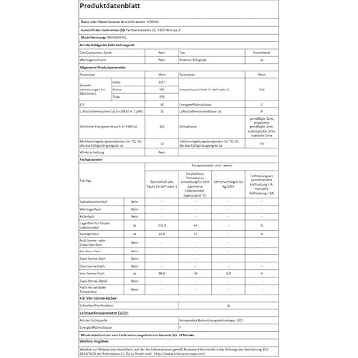 Hisense RB440N4ACC BK770, Kühl-Gefrierkombination mit großem Nutzinhalt und elegantem Design, schwarz – Bild 7