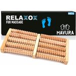 MAVURA RELAXOX Premium Fußmassageroller Holz Braun Fußmassagegerät - Entspannung auf Knopfdruck