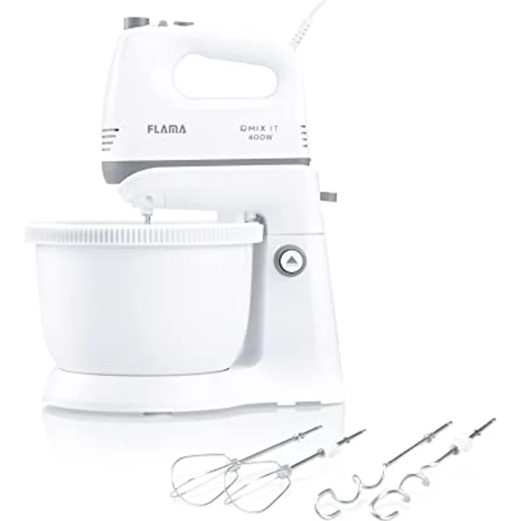 Flama 1417FL, Handmixer mit 400 W Leistung, 5 Geschwindigkeitsstufen und spülmaschinenfesten Teilen, Weiss – Bild 3