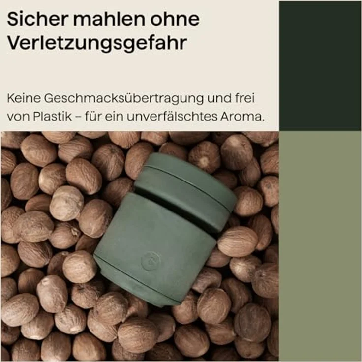 CrushGrind Muskatnuss-Mühle BILLUND, 8 cm, Biocomposit, frischer Grünton – Bild 2