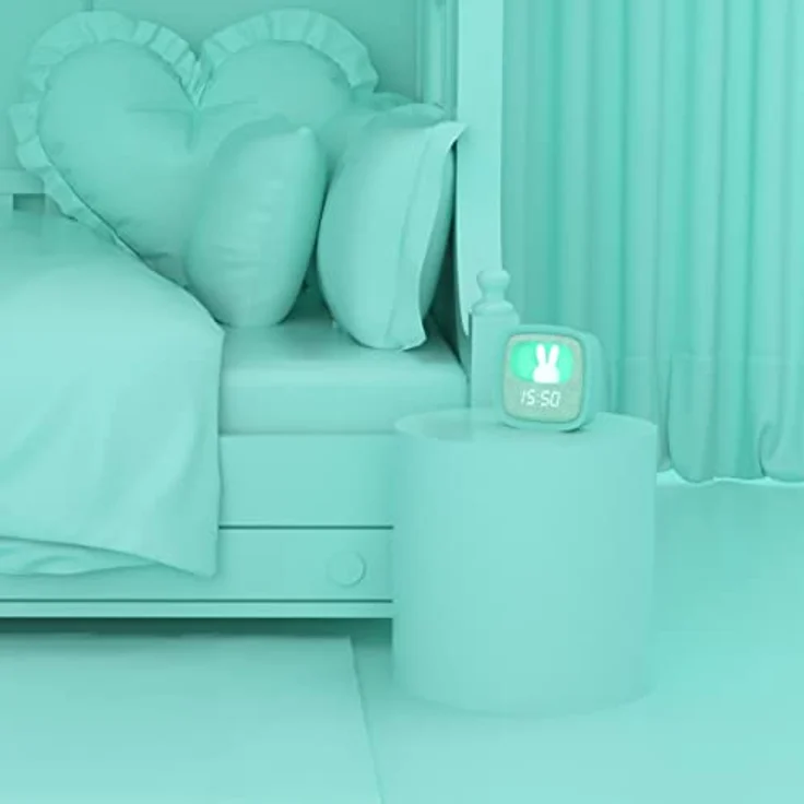 MOB Billy Clock, Kinderwecker Hase mit Nachtlicht, digitaler Lichtwecker mit 3 Weckfunktionen und variabler Helligkeit, blau – Bild 5