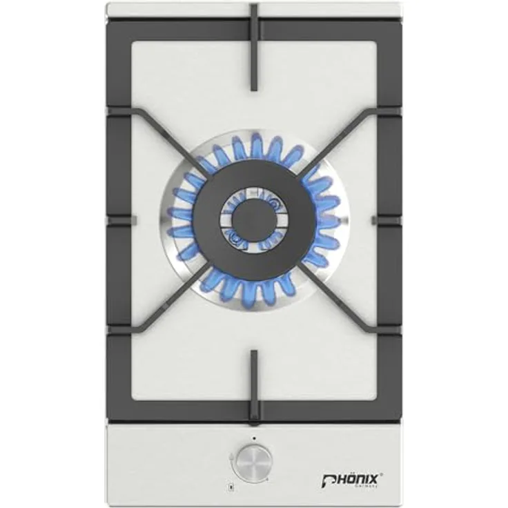 Phönix 301SL Gaskochfeld Edelstahl Gaskocher 1 flammig Einbau Kochmulde Propan-/ Erdgas, H-Gas