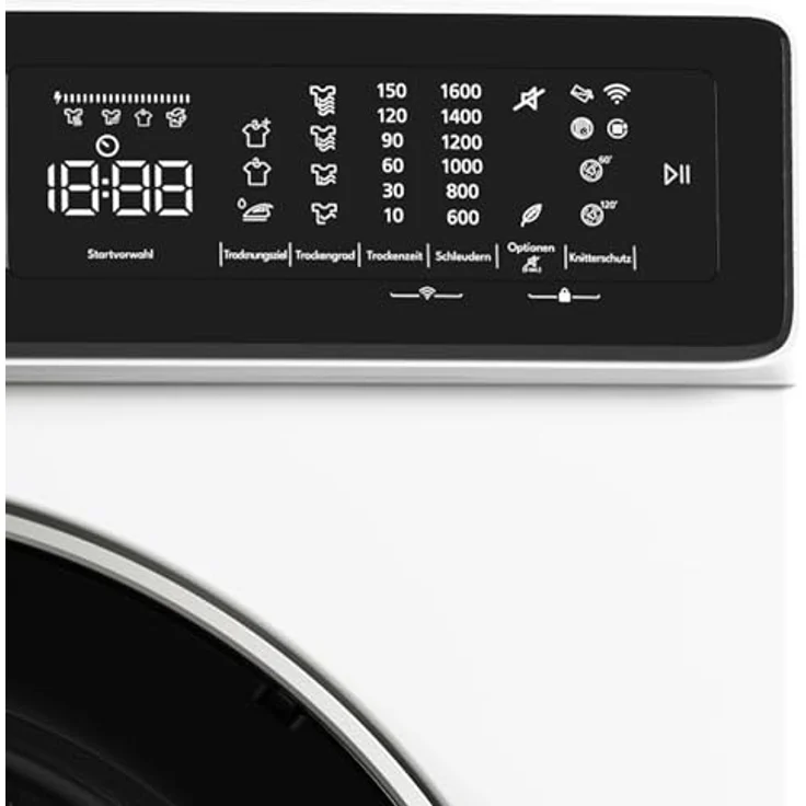 MOCTOR Wärmepumpentrockner DH9008A3W, 8 kg, 15 Programme, WI-FI VeeZyApp, Zwei-Wege-Schleudern, Startzeitauswahl, LED-Display – Bild 4