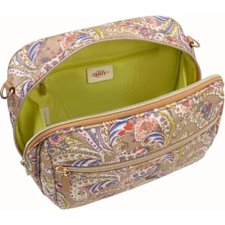 Oilily Lakshmi Paisley Umhängetasche, 24 cm, beige, 100% Polyester, kompakte Größe 24 x 9 x 18.5 cm – Bild 3