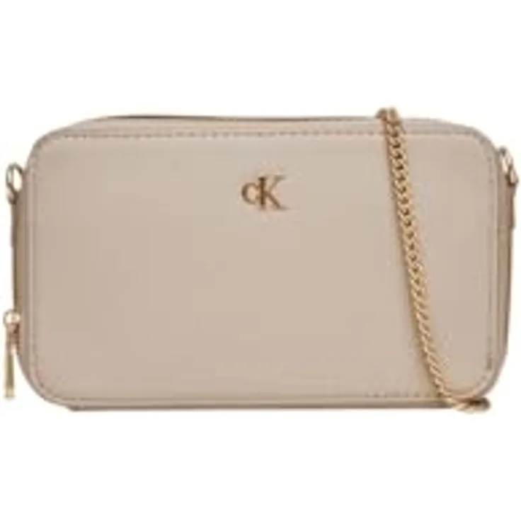 Calvin Klein Minimal Clutch Tasche, 18 cm x 4 cm x 10,5 cm, beige, 100% Polyurethan