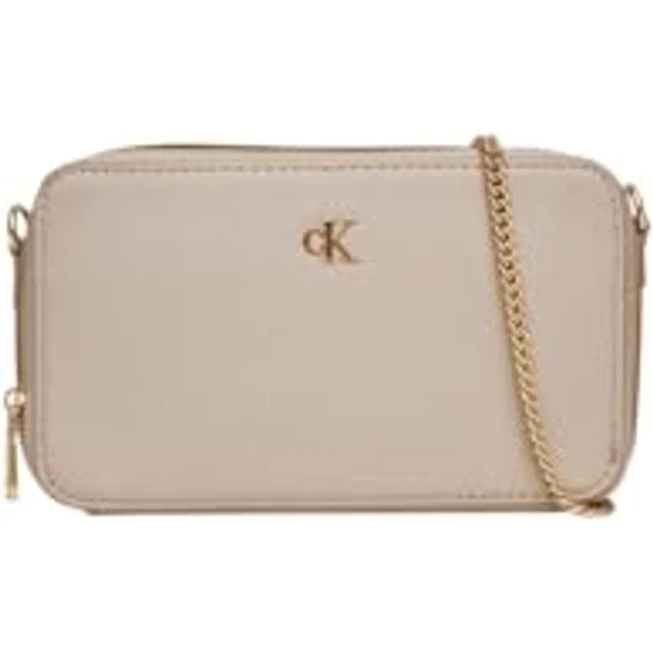 Calvin Klein Minimal Clutch Tasche, 18 cm x 4 cm x 10,5 cm, beige, 100% Polyurethan – Bild 1