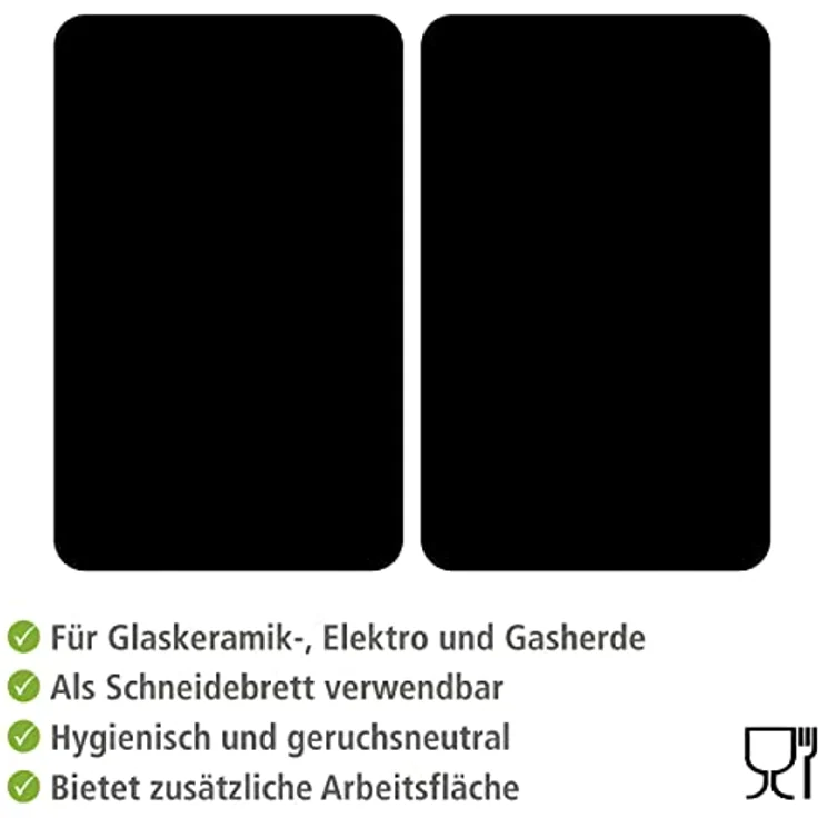Wenko Herdabdeckplatten Universal Schwarz, 2er Set, für alle Herdarten – Bild 3