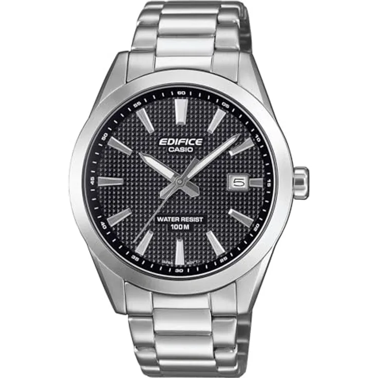 Casio Herren-Armbanduhr EFV-160D-1AVEF, Edelstahl Schwarz mit Analoganzeige und Kalenderfunktion
