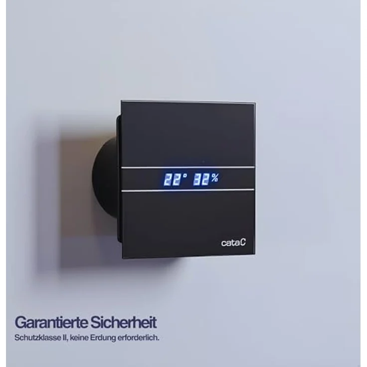Cata E 100 GTH BK Bad-Abzieher, Timer Hygro, 8 W, Schwarz – Bild 7