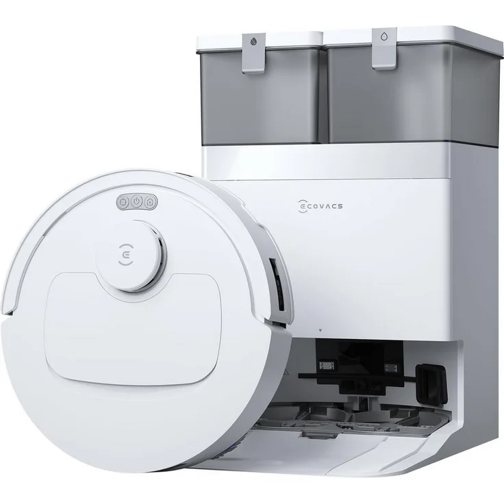 ECOVACS DEEBOT T30e Omni Saugroboter, 25.000 Pa Saugkraft, Wischfunktion mit OZMO Turbo 2.0, All-in-One-Station, TrueMapping 2.0, ZeroTangle 3.0