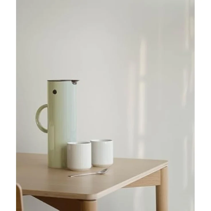 Stelton Isolierkanne EM77 - Doppelwandige Isolierkanne für heiße/kalte Getränke - Tee- & Kaffeekanne mit Glaseinsatz, Magnetverschluss, Schraubdeckel, Vintage-Design - 1 Liter, Minty Moss – Bild 3