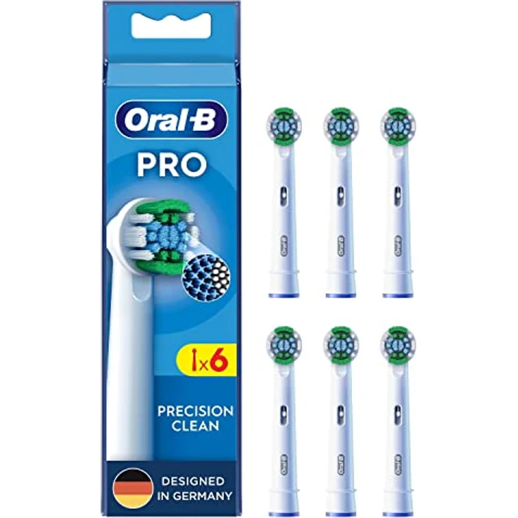 Oral-B Pro Precision Clean Aufsteckbürsten für elektrische Zahnbürste, 6 Stück, Zahnreinigung mit innovativen X-förmigen Borsten, Original Oral-B Zahnbürstenaufsatz, Designed in Germany – Bild 1