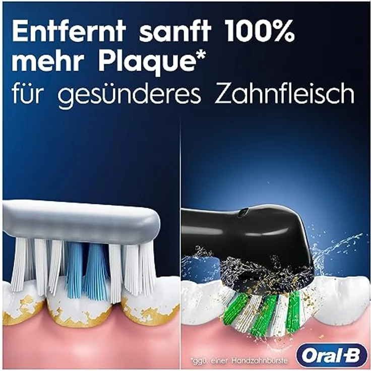Oral-B Pro 3 3000 Cross Action Elektrische Zahnbürste/Electric Toothbrush, 2 Aufsteckbürsten, 3 Putzmodi & visueller 360° Andruckkontrolle für Zahnpflege, Designed by Braun, pink – Bild 3